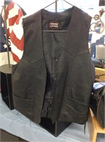 Black leather vest size 52