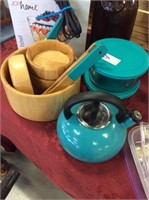 Turquoise kitchen ware