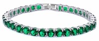 Elegant 15.50 ct Emerald Tennis Bracelet