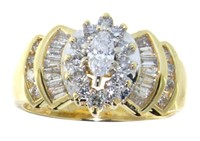 14kt Gold Marquise Cut 1.00 ct Diamond Ring