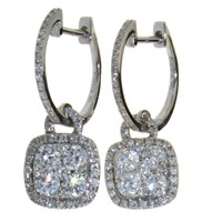 14kt Gold Effy 1.25 ct Diamond Designer Earrings