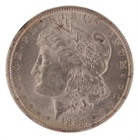 1886 Philadelphia Choice BU Morgan Silver Dollar