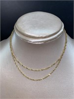 14kt Gold 18" Thin Twist Chain Necklace