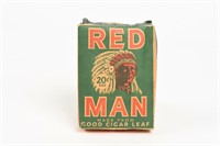 RED MAN CIGAR LEAF 20 CENT SIZE CARDBOARD PACKAGE