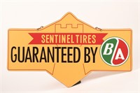 1960 B/A (GREEN/RED) SENTINEL TIRES  D/S SIGN