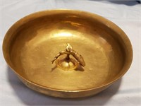 Brass Bowl with Jointed Moving Fish