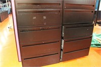 2 Black 5 Drawer Lateral File Cabinets