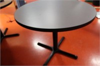 6 Round Mica Tables, Single Pedestal, Grey