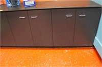 2 Large Black Back Wall Cabinets. Approx. 10'