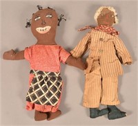 Two Antique/Vintage Black Americana Cloth Dolls.