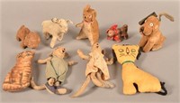 Lot of Antique/Vintage Fabric Animals.