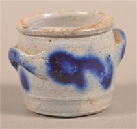 Miniature Cobalt Slip-Decorated Stoneware Crock.