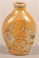 19th Century Stoneware Flask with Incised Sailboat