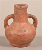 Iowa 19th Century Miniature Redware Vase.