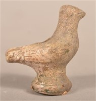 Small 19th Century Glazed Stoneware Bird Whistle.