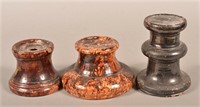 Three 19th Century Glazed Pottery Pedestals.