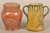 Two Antique Glazed Earthenware Vessels.
