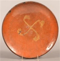 19th Century Yellow Slip-Decorated Redware Charger
