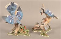 Two Boehm Porcelain Bluejays Figurines.