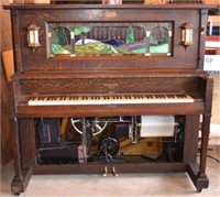 J.P Seeburg Oak Upright Coin Op Player Piano.