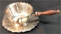 VTG. LUNT STERLING SILVER POT & DISH, 359g TOTAL