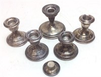 VTG. WEIGHTED STERLING SILVER CANDLE HOLDERS