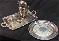 WR ROGER & WITHROP SILVERPLATE PLATTERS, SILVER
