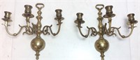 VINTAGE BRASS WALL CANDLE HOLDERS