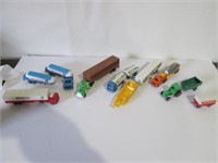 LOT SMALL TOY TRUCKS, TRACTOR