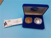 1993  2 piece Alaska Mint Fur Rondy coin set inclu