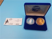 1994  2 piece Alaska Mint Fur Rondy coin set inclu