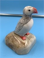 Vintage ivory carving of a puffin by Carson Oozeva