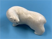 Vintage ivory carving of a polar bear, initialed o
