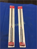 2 NEW Hilti 1/2" x 14" Concrete Drill Bits - SDS M