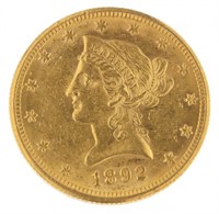 1892 Liberty Head $10.00 Gold Eagle