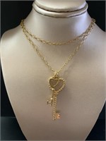 18kt Gold TIffany & Co. 24" Double Key Necklace