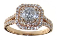 14K Rose Gold 1.54 ct Round Diamond Ring