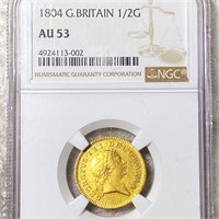 1804 Great Britain Gold Half Guinea NGC - AU53