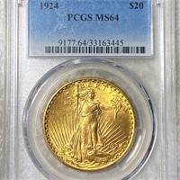 1924 $20 Gold Double Eagle PCGS - MS64