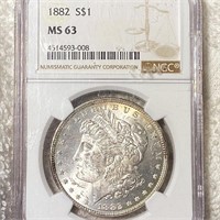 1882 Morgan Silver Dollar NGC - MS63
