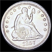 1857 Seated Liberty Quarter CLOSELY UNC