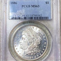 1886 Morgan Silver Dollar PCGS - MS63