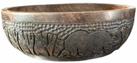 African Wood Decorative Bowl