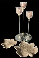 Candleholders and Metal Trays