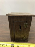 Wood outhouse 3 1/2” x 3 1/2” x 6” tall