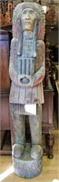 Tall carved wooden cigar indian