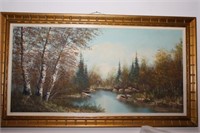 Signed Oil Painting 31 x 55
