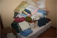 Extra Large Lot of Linen, Blankets, Cushions
