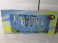 SET OF 6 CALICI CRYSTAL GLASSES/ FLUTES