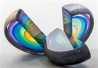 Leon Applebaum Modern Art Glass Sculpture